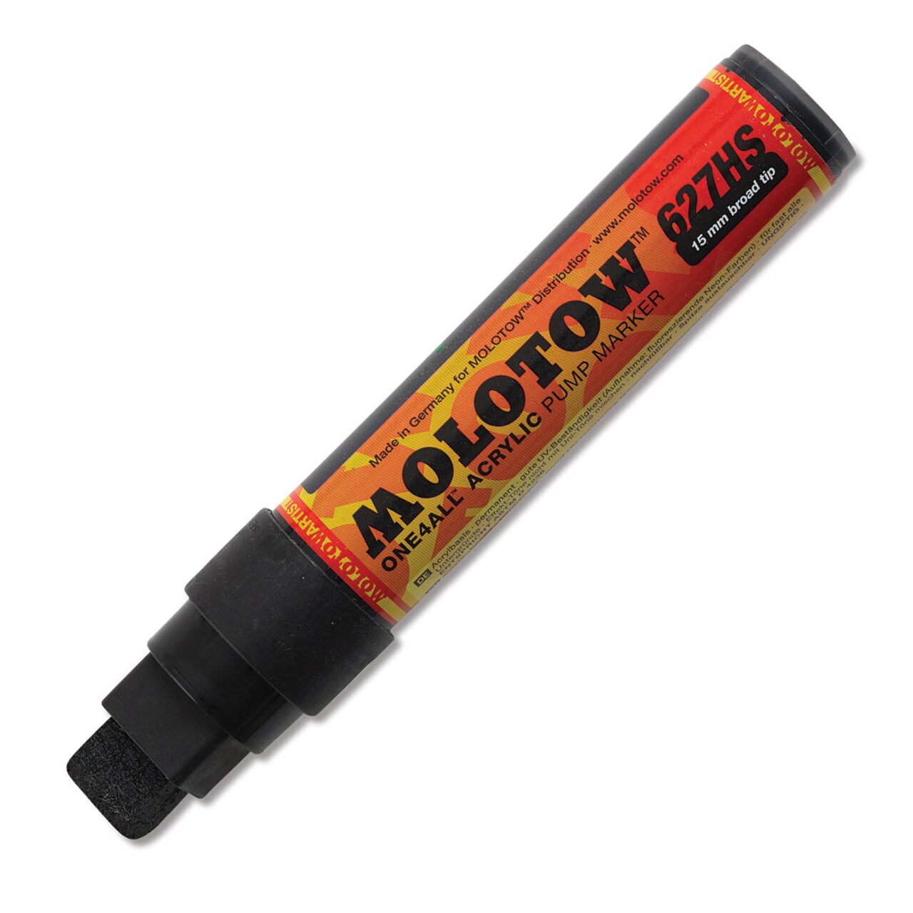 Molotow One4All Acrylic Marker - 15 mm Tip, Signal Black, Square Tip